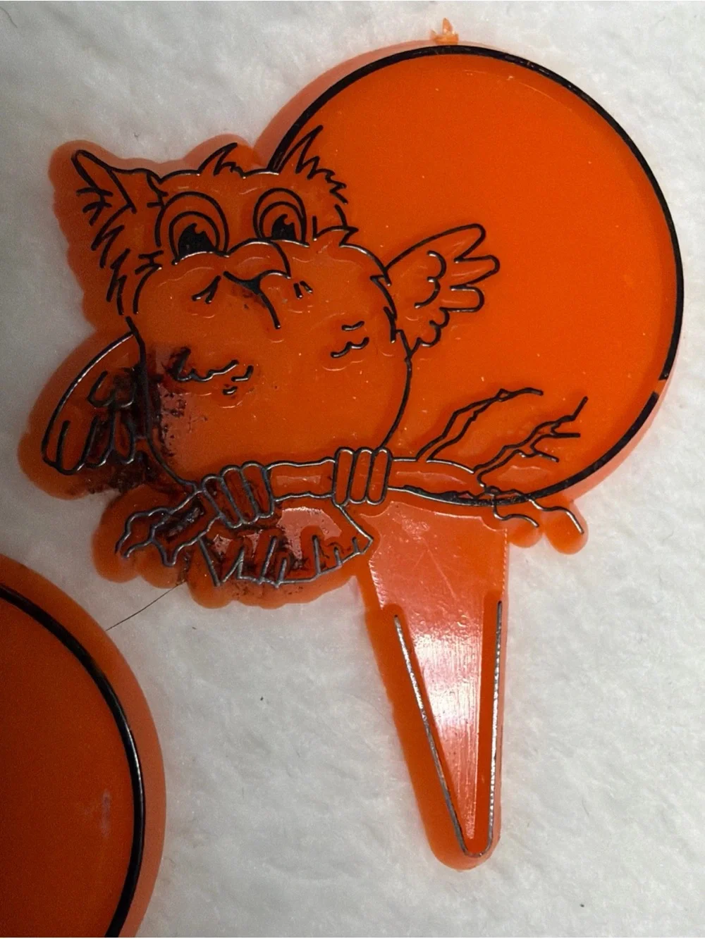 Vtg cupcake toppers Halloween Cat & Pumpkin Cupcake Picks - Orange & Black